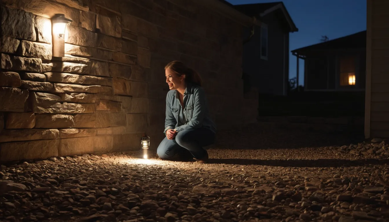 A provider checking a basement stone foundation for gaps and signs of pests